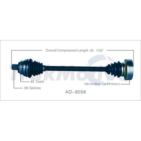 Surtrack Axle Cv Axle Shaft, Ad-8058 AD-8058